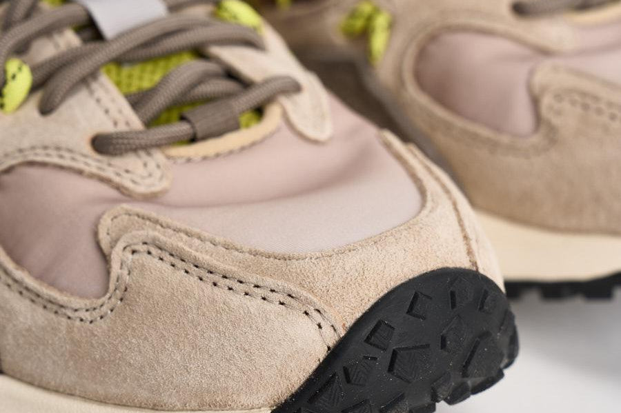 Sneakers uomo Yamabushi beige e lime YAMABUSHIM 1D87LIME FLOWER MOUNTAIN 