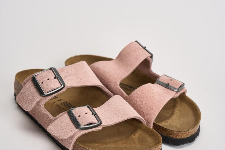Sandalo donna Arizona in suede rosa 1031651 PINK BIRKENSTOCK 