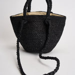 Borsa donna Arona in rafia nera ARONA BLACK IBELIV 