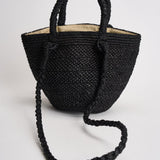 Borsa donna Arona in rafia nera ARONA BLACK IBELIV 