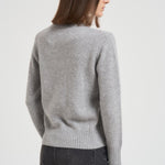 Maglia donna girocollo grigio chiaro ALESSANDRA LIGHTGREY ABSOLUT CASHMERE. 