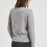 Maglia donna girocollo grigio chiaro ALESSANDRA LIGHTGREY ABSOLUT CASHMERE. 