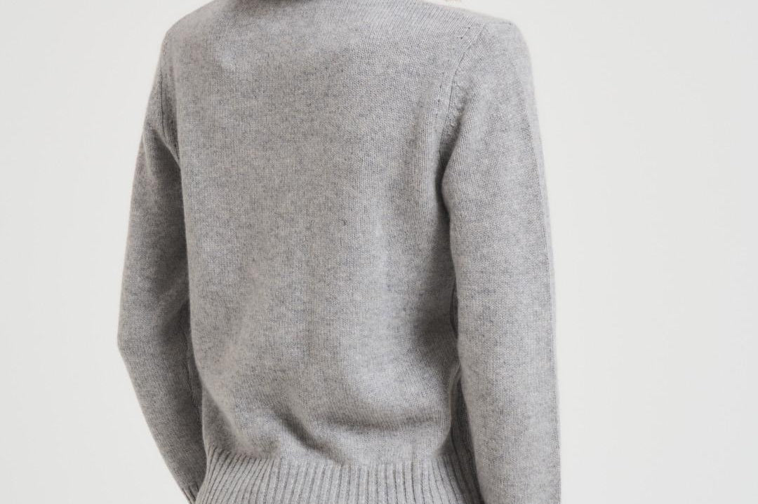 Maglia donna girocollo grigio chiaro ALESSANDRA LIGHTGREY ABSOLUT CASHMERE. 