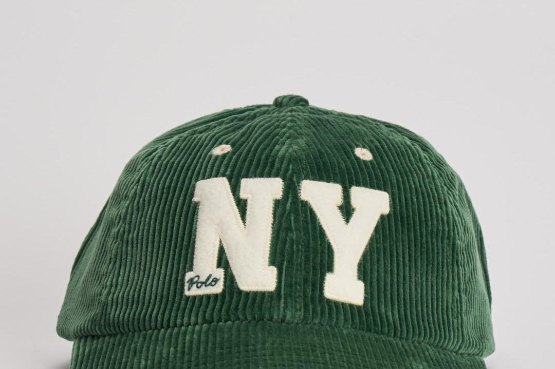 Cappello uomo baseball verde a costine NY 710979197 002 RALPH LAUREN 