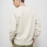 Felpa uomo girocollo panna con stampa celeste SWPM 75JJ AUTRY 