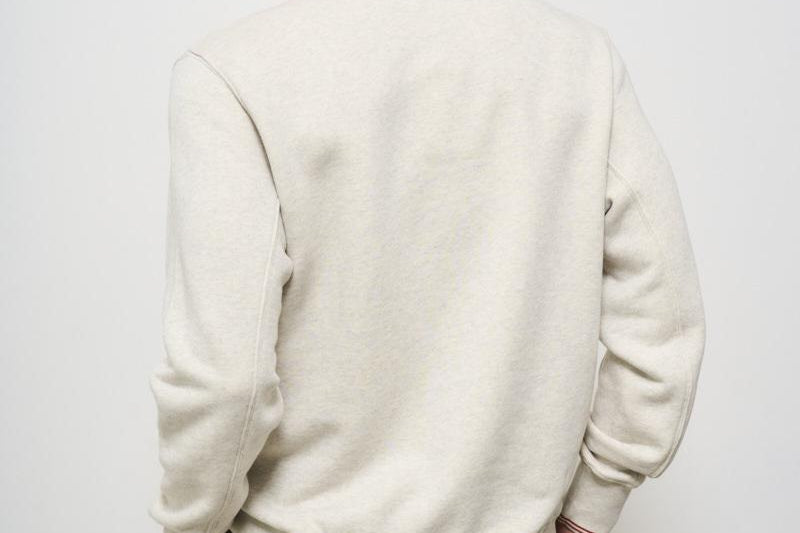 Felpa uomo girocollo panna con stampa celeste SWPM 75JJ AUTRY 