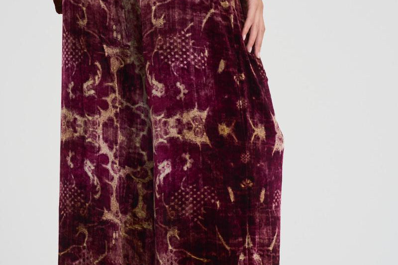 Pantalone ampio in ciniglia stampata 12599 516594 PIERRE-LOUIS MASCIA 