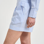 Shorts donna a righe azzurro e bianco AMN0001 STRIPES31 MC2 SAINT BARTH 