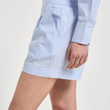 Shorts donna a righe azzurro e bianco AMN0001 STRIPES31 MC2 SAINT BARTH 