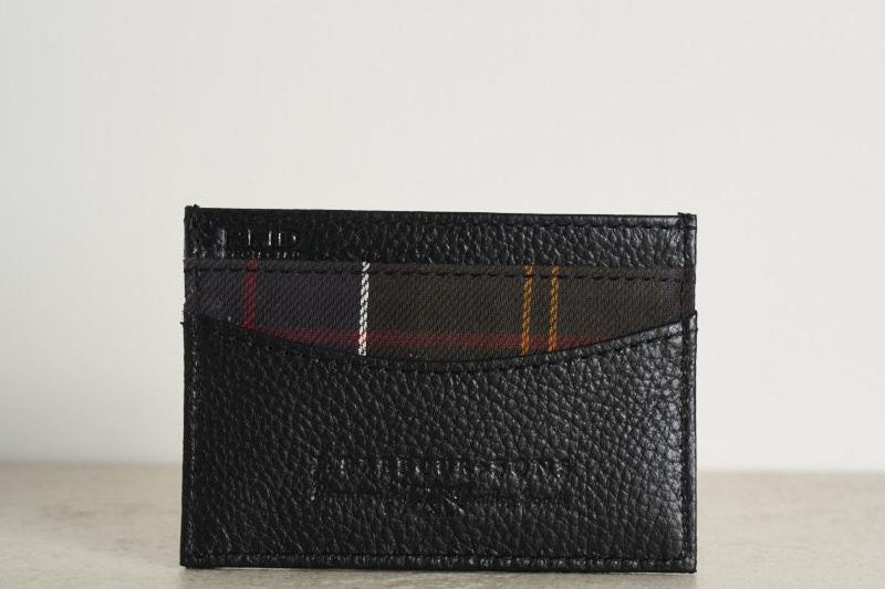 Portacarte uomo nero dettaglio tartan MLG0060 BK11 BARBOUR 