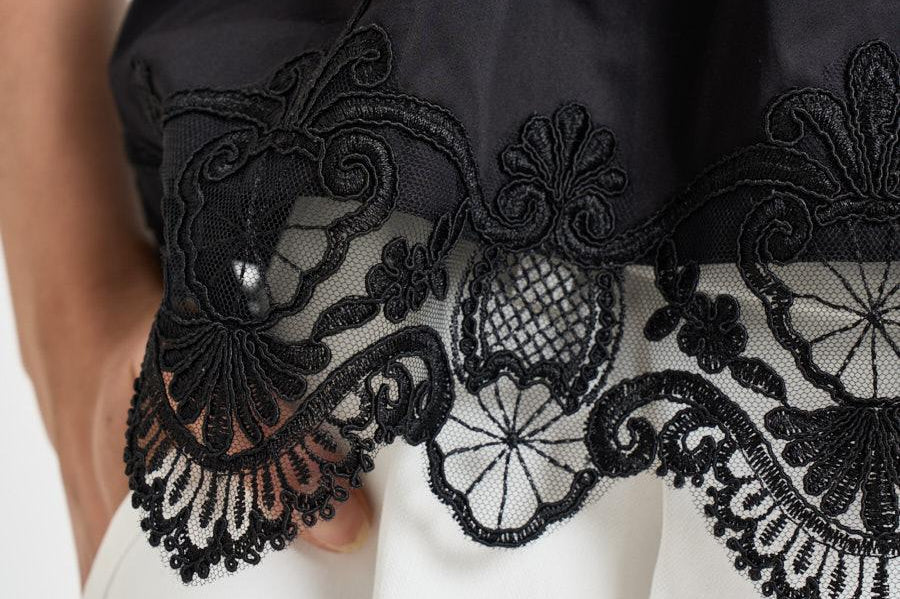 Top donna con ricami nero W08170581 BLACK MAURIZIO MYKONOS 