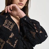 Blusa donna Nina in sangallo nera HT0856FA D2J01IBLACK ISABEL MARANT 