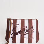Pochette donna Aline a righe bianca e marrone ALINE 09242L MC2 SAINT BARTH 