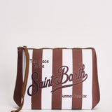 Pochette donna Aline a righe bianca e marrone ALINE 09242L MC2 SAINT BARTH 