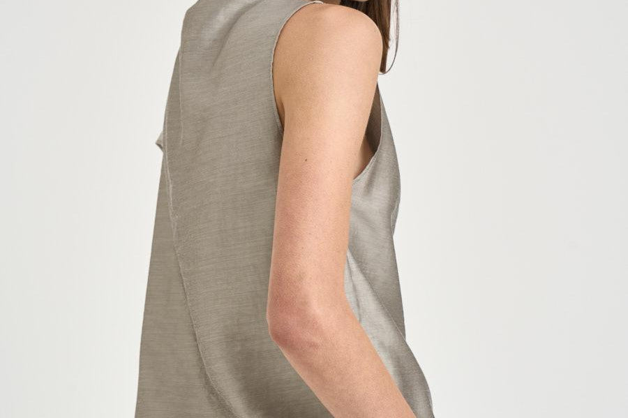 Camicia donna in organza semilucida grigia E06023 970 PESERICO 