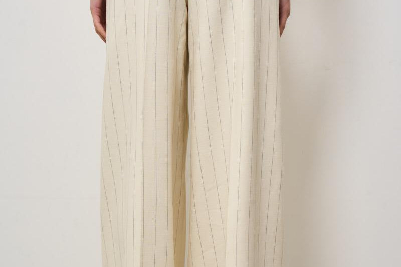 Pantalone donna Lou a palazzo gessato panna 10863 MTL66 ANINE BING 