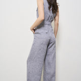 Tuta donna intera in lino grigio S02174 02600962 PESERICO 