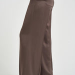 Pantalone donna fluido satinato marrone A04302 01943151 PESERICO 