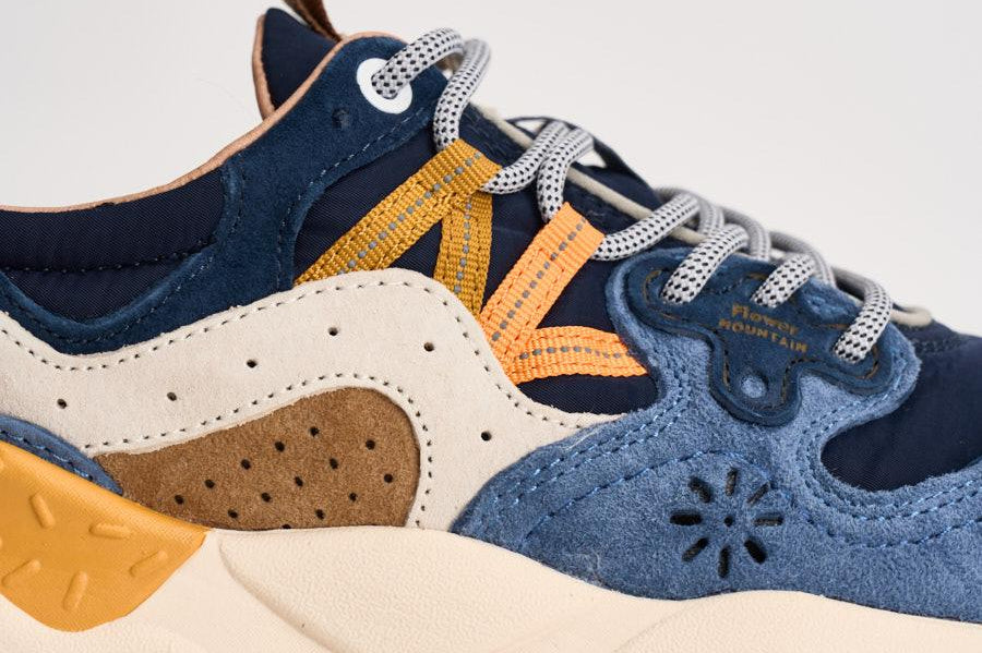 Sneakers uomo Yamano 3 Suede blu e gialla YAMANO3M 2C52NAVY FLOWER MOUNTAIN 