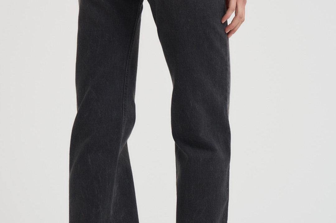 Jeans donna gamba dritta in denim nero STAR BLACKWASH HAIKURE 