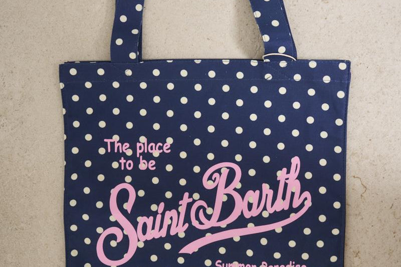 Borsa tote donna a pois blu ES.BAG 05335H MC2 SAINT BARTH 
