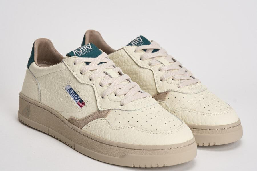 Sneakers uomo Medalist Low panna e verde AULM NE18 AUTRY 