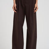 Pantaloni a gamba larga donna C3104 W0206BROWN THE LATEST 