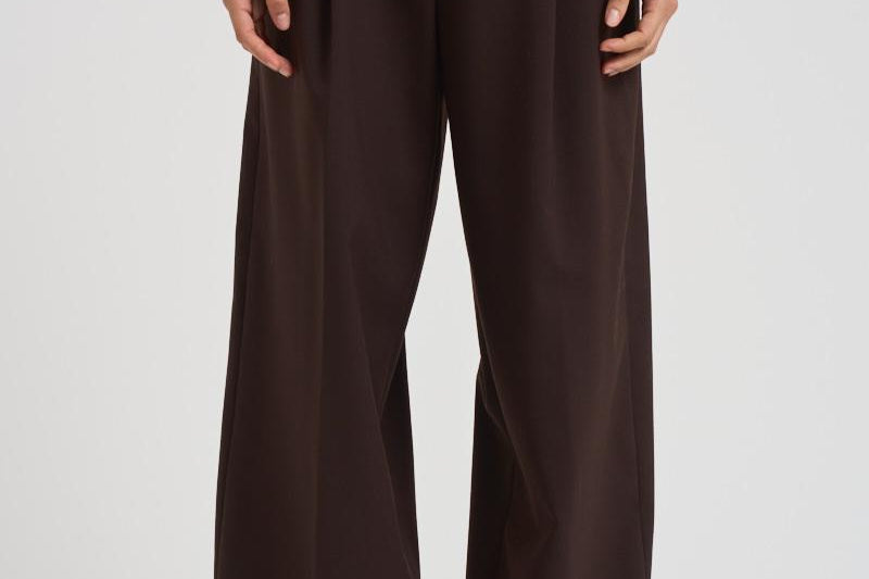 Pantaloni a gamba larga donna C3104 W0206BROWN THE LATEST 