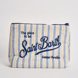 Pochette donna Aline in cotone a righe blu ALINECOTTON 00240L MC2 SAINT BARTH 