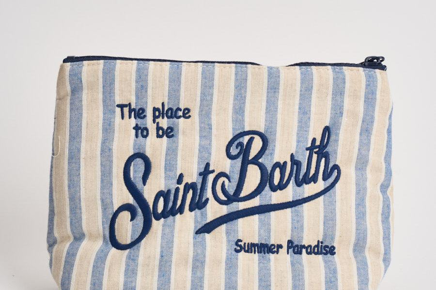 Pochette donna Aline in cotone a righe blu ALINECOTTON 00240L MC2 SAINT BARTH 