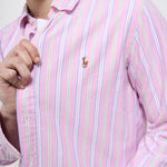 Camicia uomo a righe rosa Oxford 710928918 004 RALPH LAUREN 