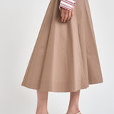 Gonna donna midi in cotone beige 101956 D6594600 INCOTEX 
