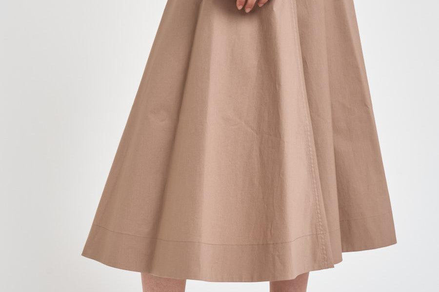 Gonna donna midi in cotone beige 101956 D6594600 INCOTEX 