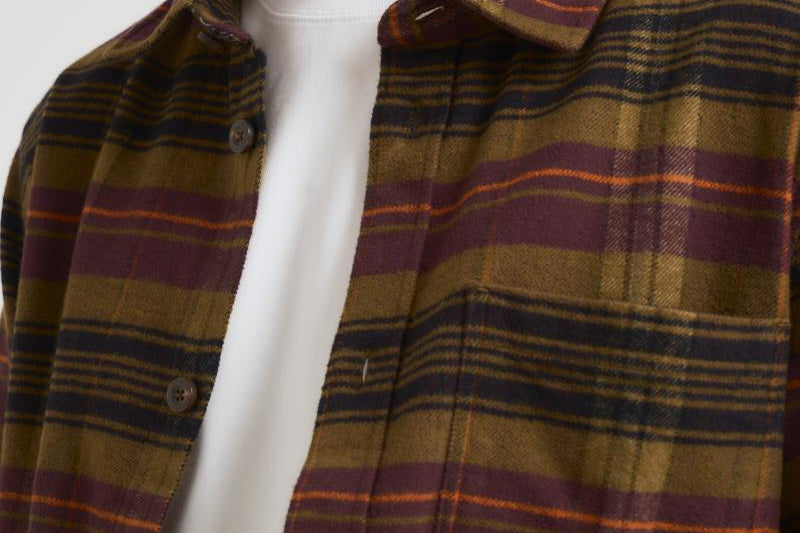 Camicia uomo a quadri marrone 1000546 625 LES DEUX 
