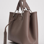 Borsa a mano donna in pelle tortora EW000361 AF12036M1057 EMPORIO ARMANI 