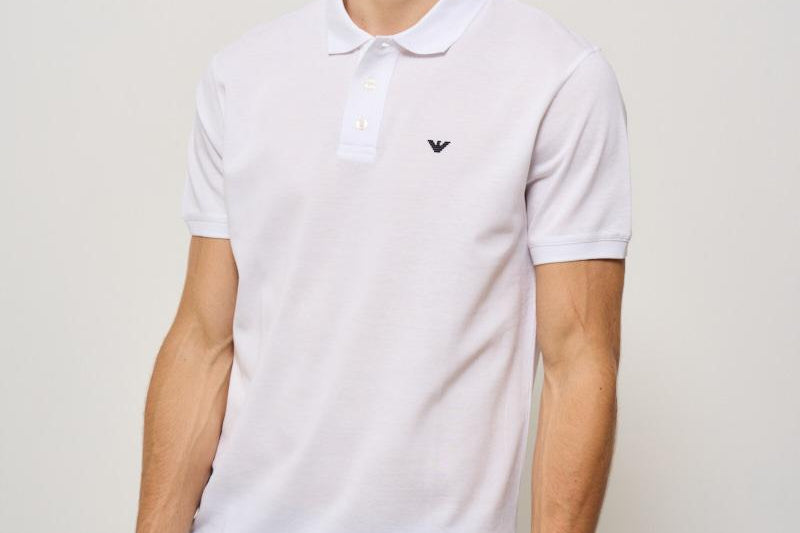 Polo uomo bianca con logo 8N1FQ2 1JTKZ0100 EMPORIO ARMANI 