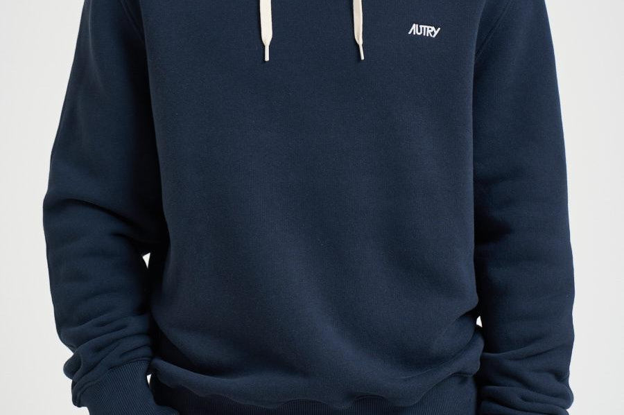 Felpa uomo con cappuccio blu HOPM 002B AUTRY 
