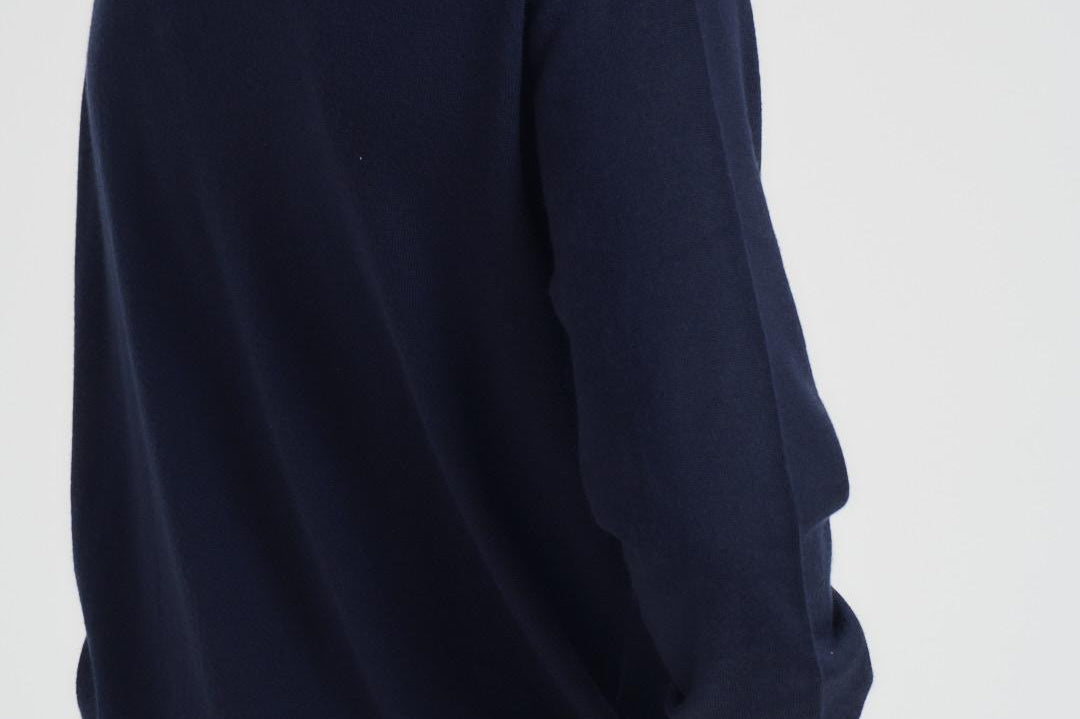 Maglia uomo in lana con colletto polo blu 710941104 001 RALPH LAUREN 