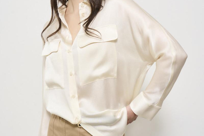Camicia donna Tiffany panna Y5SM05 A23 SEMICOUTURE 