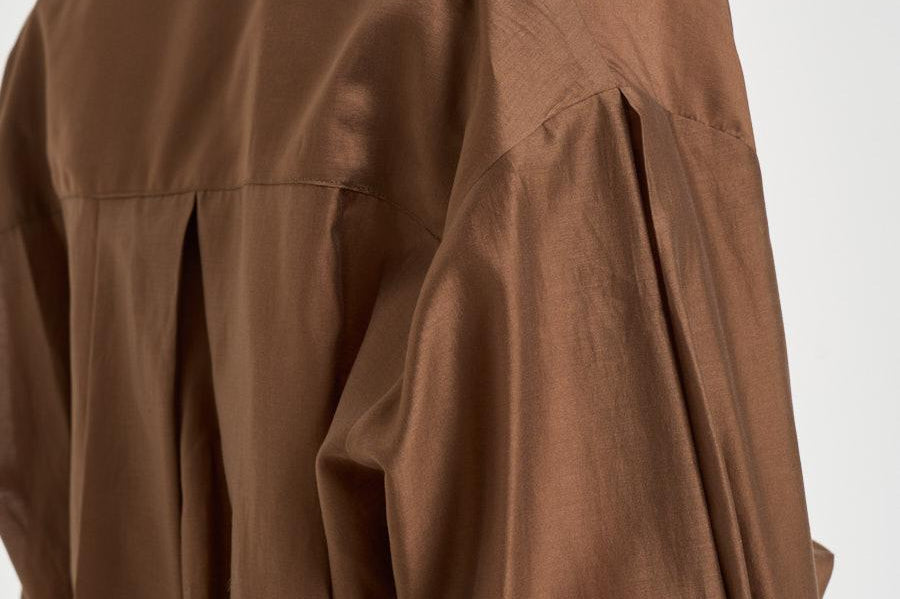 Abito donna midi satinato marrone 4020 T0161CHOCOLATE THE LATEST 