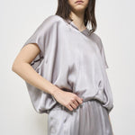 Blusa donna Maddalena grigia Y5SM10 X28 SEMICOUTURE 