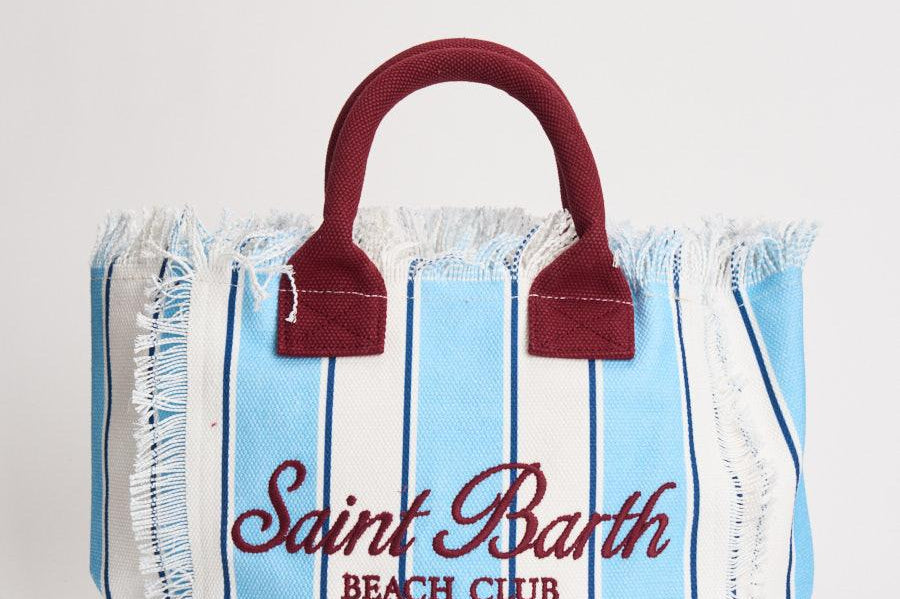 Borsa donna Colette a righe celeste e bianca COLETTE 00938L MC2 SAINT BARTH 