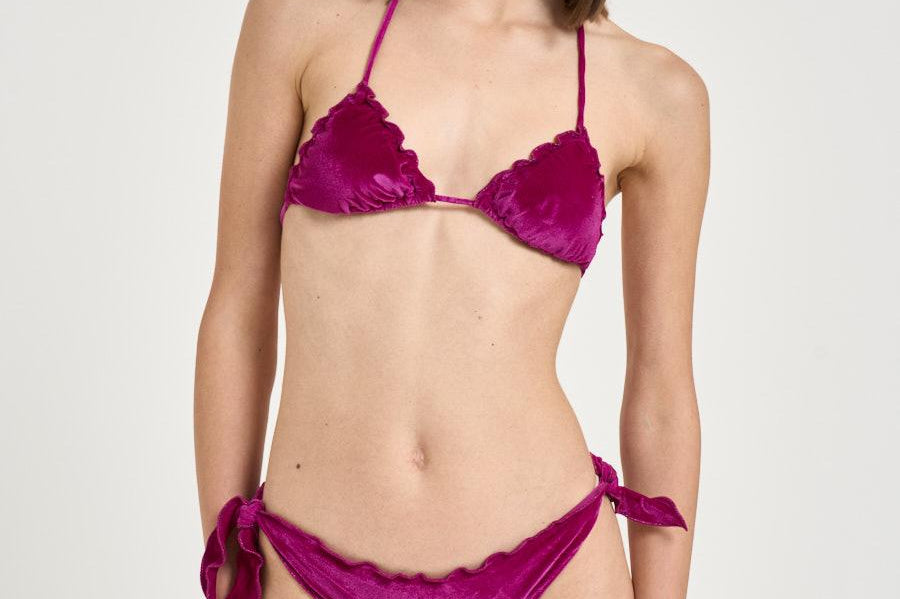 Bikini donna in velluto fuxia SAGITTARIUS+MOON 00014L MC2 SAINT BARTH 