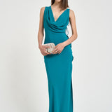 Abito donna lungo verde petrolio TM190138A JADE THE ANDAMANE 