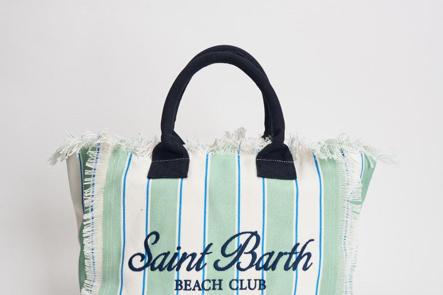Borsa donna Vanity a righe vewrde salvia e bianca VANITY 00937L MC2 SAINT BARTH 