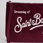 Pochette donna Aline Corduroy in velluto bordeaux ALINE COURD45 MC2 SAINT BARTH 