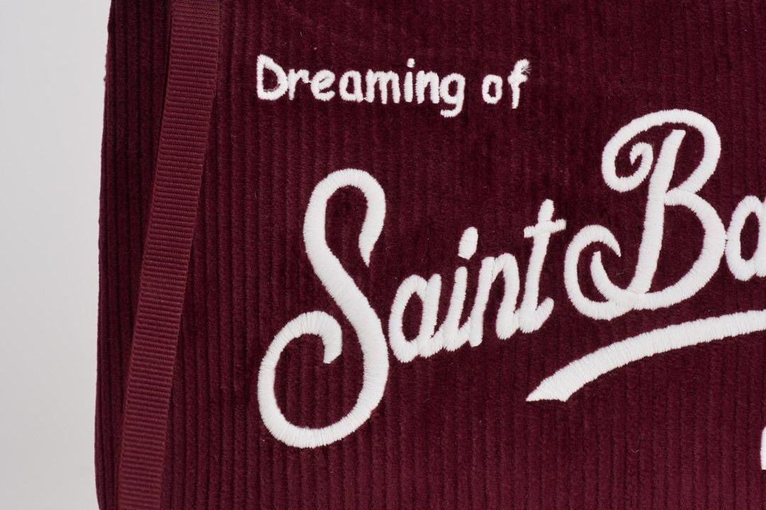 Pochette donna Aline Corduroy in velluto bordeaux ALINE COURD45 MC2 SAINT BARTH 