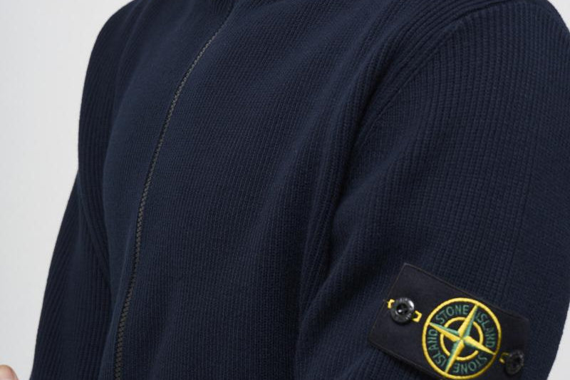 Maglia uomo blu con zip 5100026 S00D8V0020 STONE ISLAND 