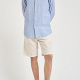 Camicia uomo celeste in misto lino e cotone 710B16700 001 RALPH LAUREN 
