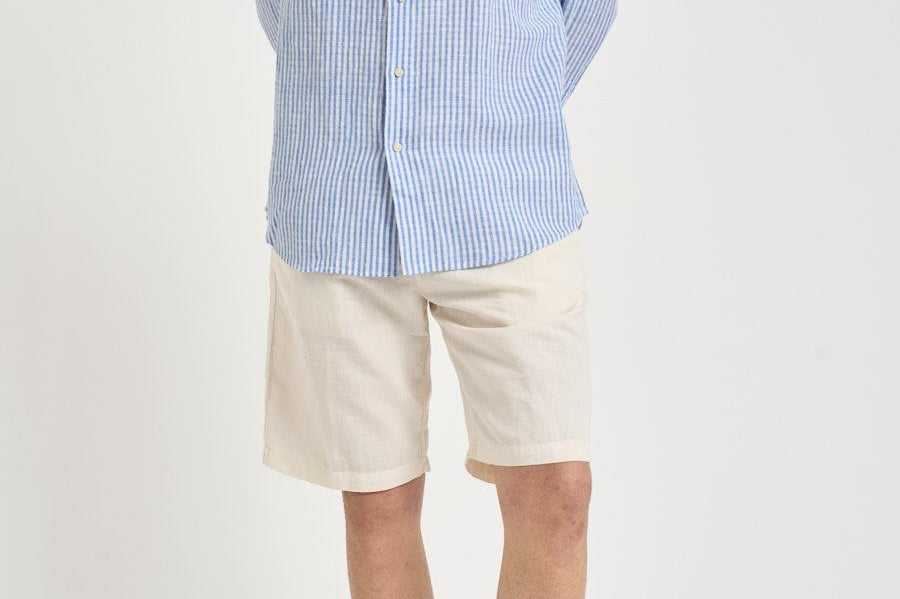 Camicia uomo celeste in misto lino e cotone 710B16700 001 RALPH LAUREN 